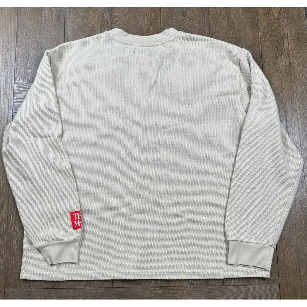 The Met PacSun Los Angeles Men's XL Waffle Knit Long Sleeve Shirt Cream 3269 - Picture 6 of 6